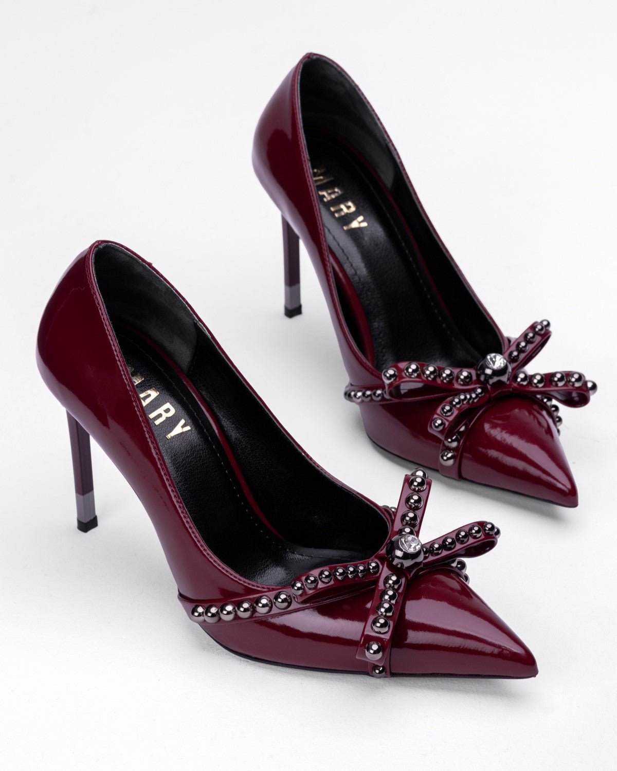 Kadın Boncuk Detaylı Sivri Burun İnce Topuklu Ayakkabı - Mary Shoes