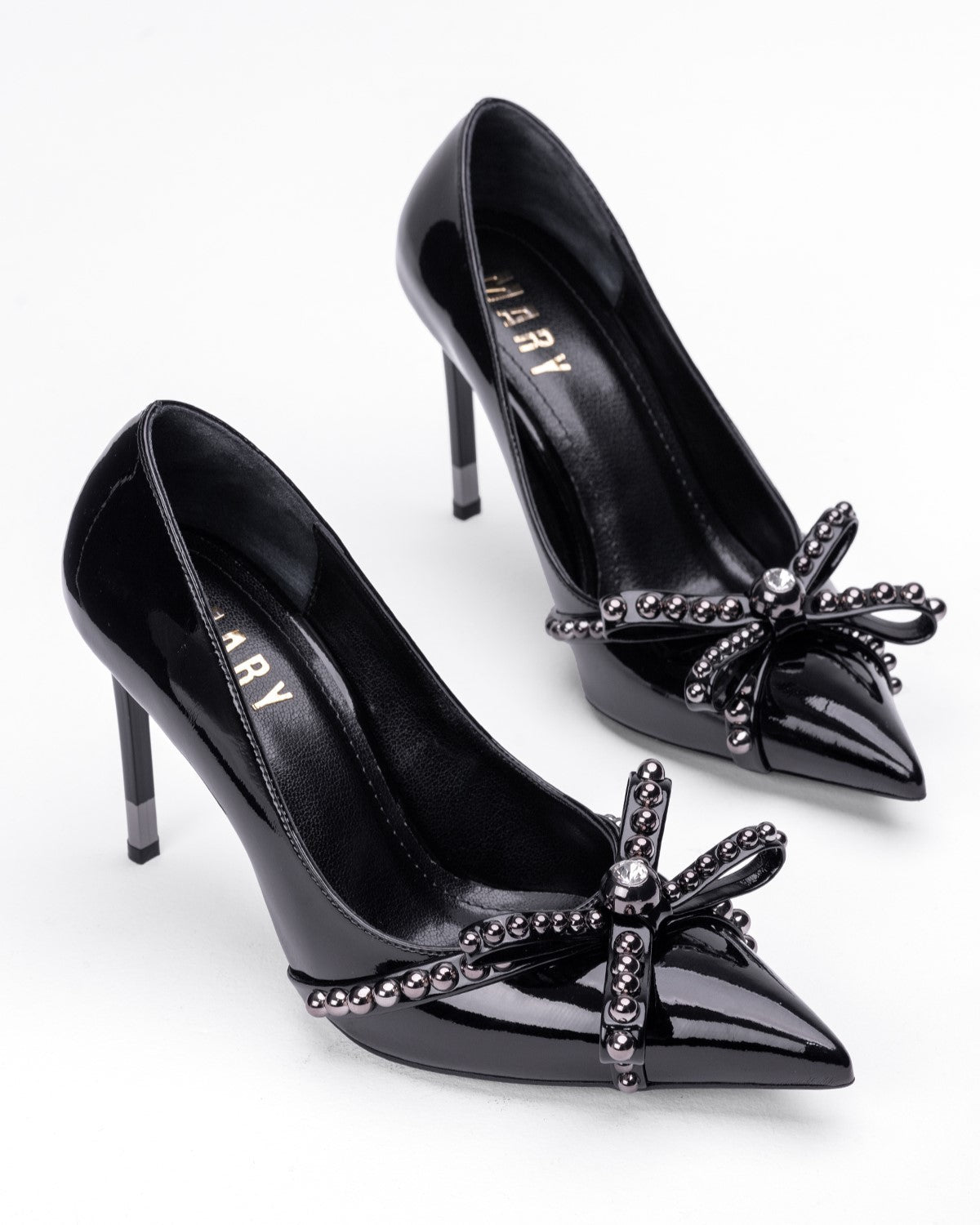 Kadın Boncuk Detaylı Sivri Burun İnce Topuklu Ayakkabı - Mary Shoes
