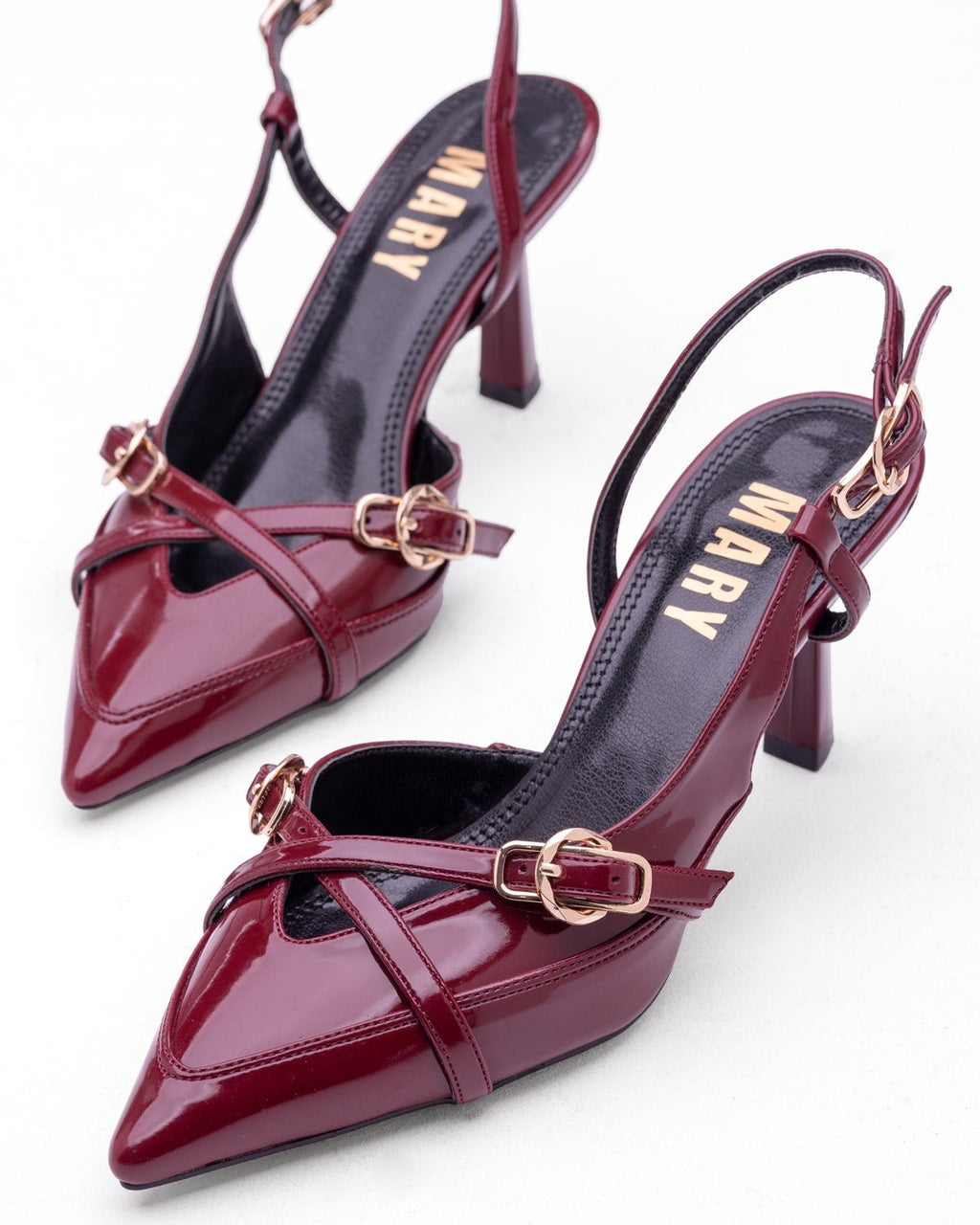 Kadın Çapraz Bantlı Sivri Burun Topuklu Ayakkabı - Mary Shoes