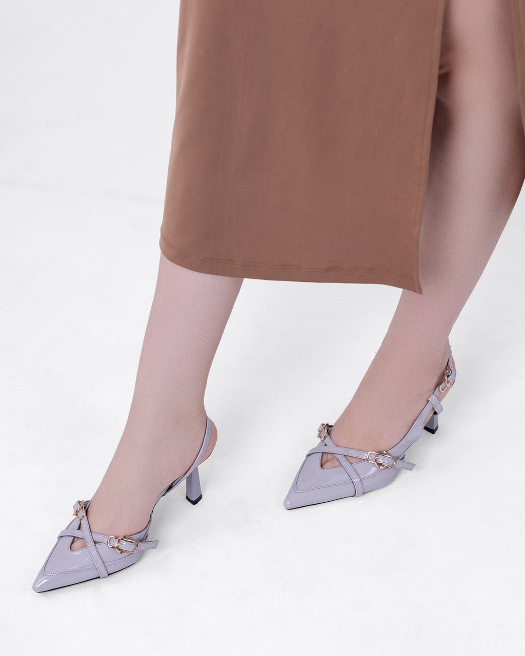 Kadın Çapraz Bantlı Sivri Burun Topuklu Ayakkabı - Mary Shoes