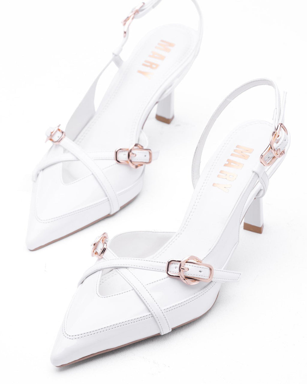 Kadın Çapraz Bantlı Sivri Burun Topuklu Ayakkabı - Mary Shoes