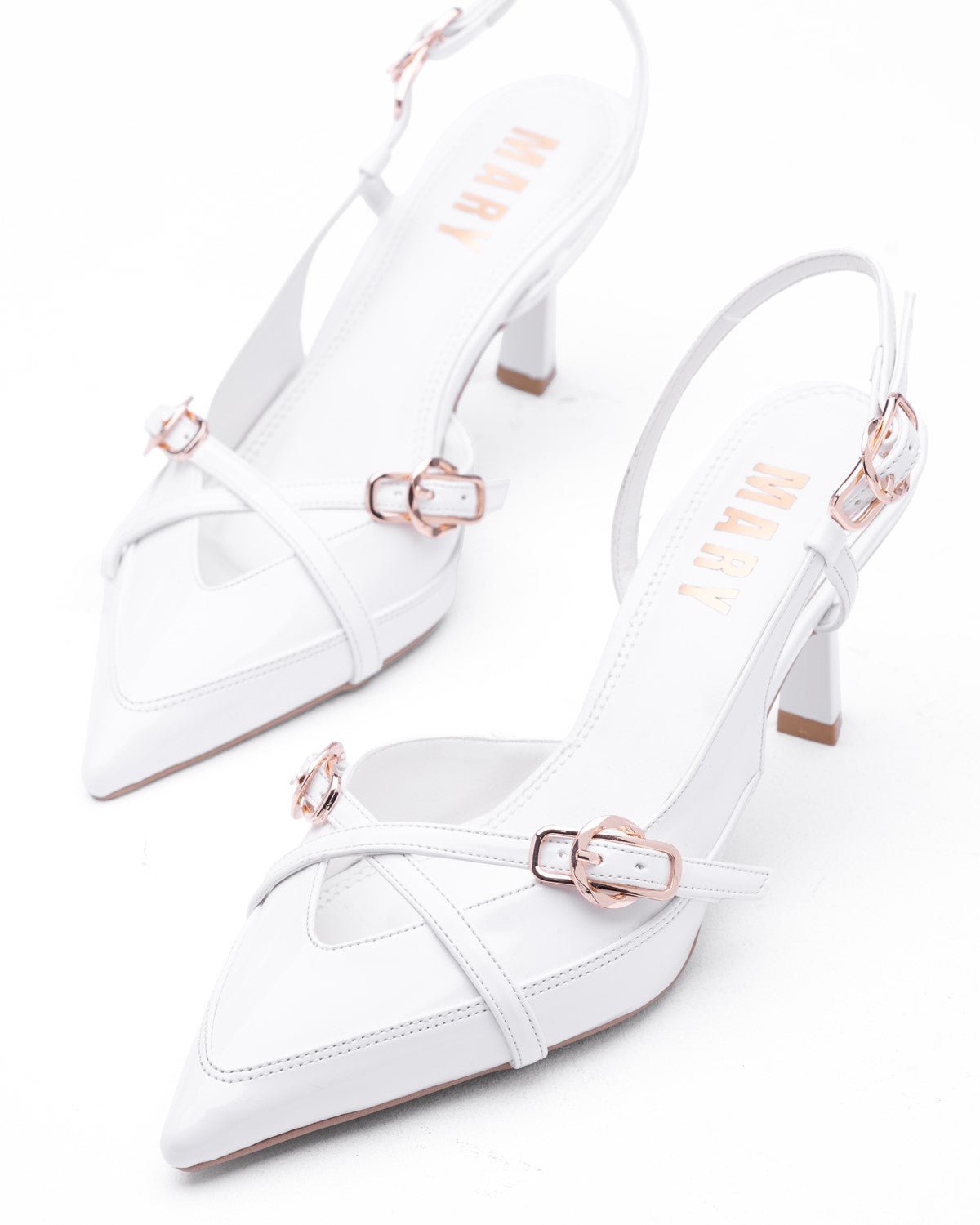 Kadın Çapraz Bantlı Sivri Burun Topuklu Ayakkabı - Mary Shoes