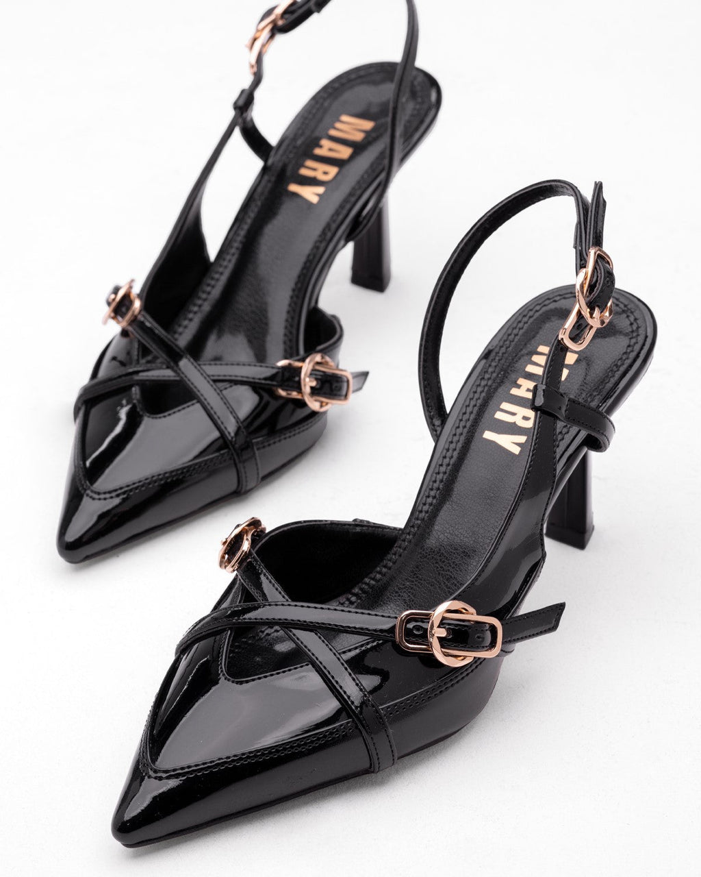 Kadın Çapraz Bantlı Sivri Burun Topuklu Ayakkabı - Mary Shoes