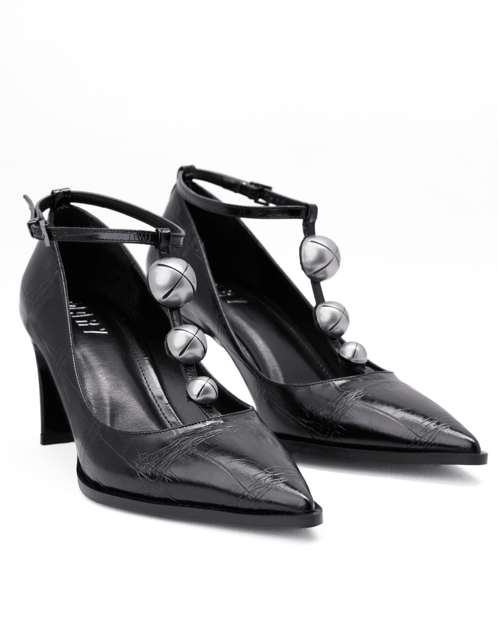 Kadın Düğme Detaylı Sivri Burun Topuklu Ayakkabı - Mary Shoes