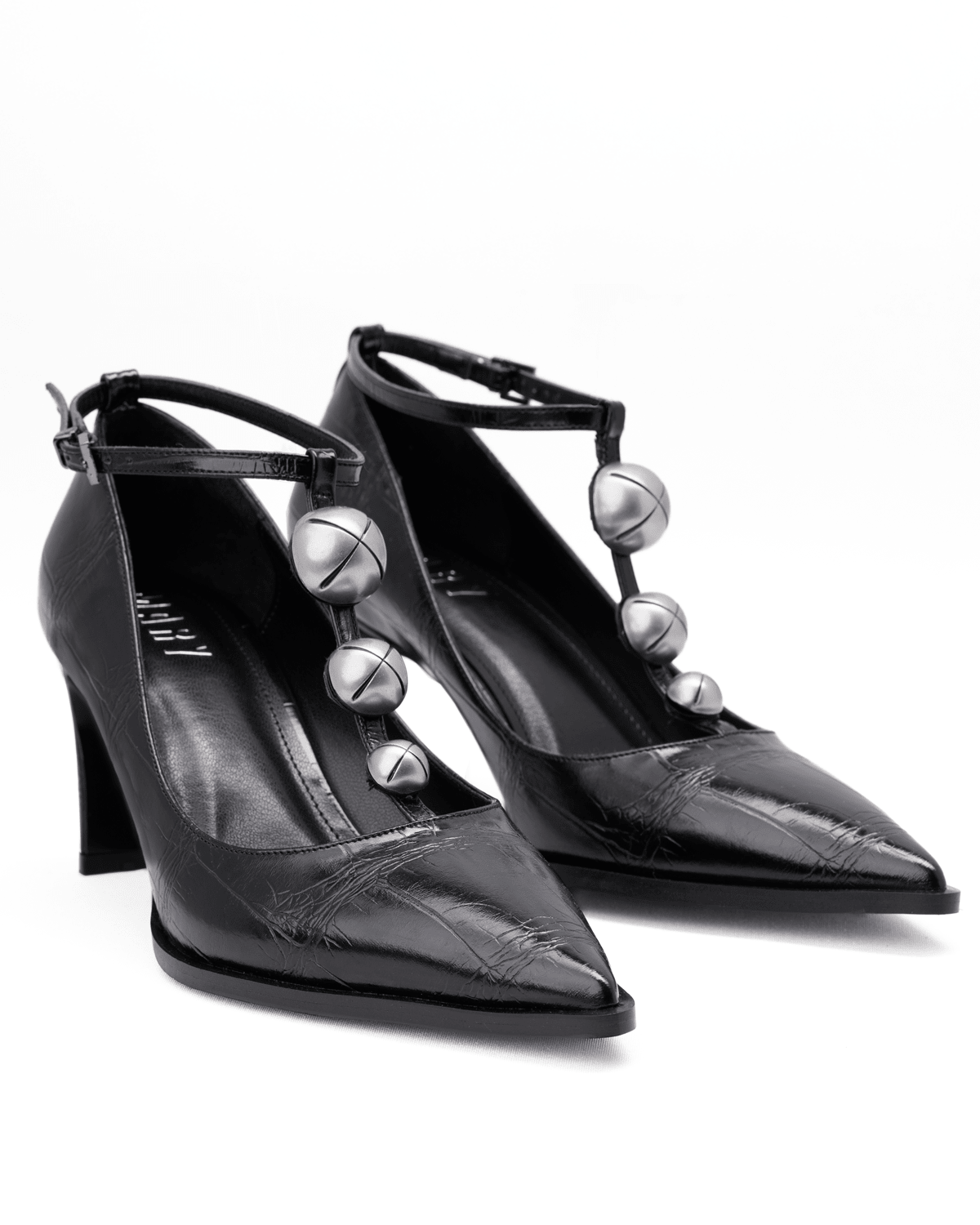 Kadın Düğme Detaylı Sivri Burun Topuklu Ayakkabı - Mary Shoes