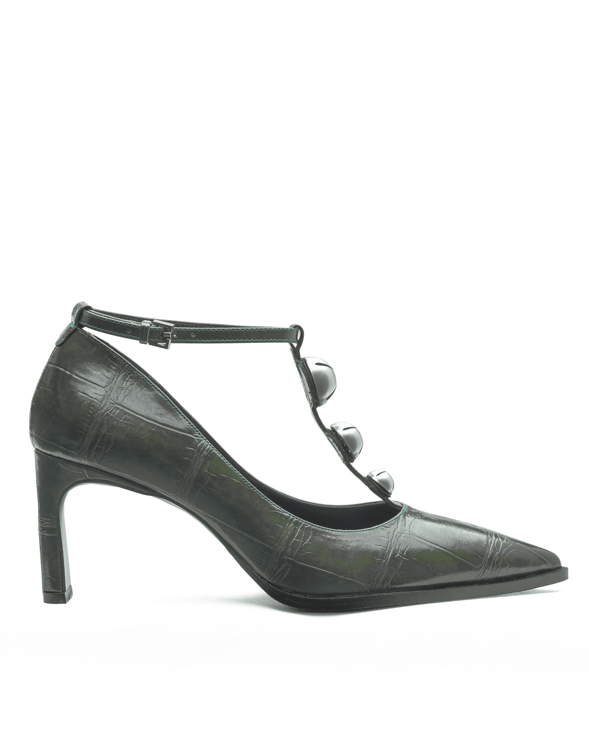 Kadın Düğme Detaylı Sivri Burun Topuklu Ayakkabı - Mary Shoes