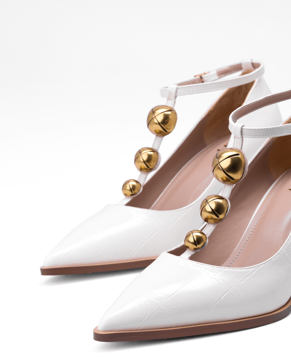 Kadın Düğme Detaylı Sivri Burun Topuklu Ayakkabı - Mary Shoes