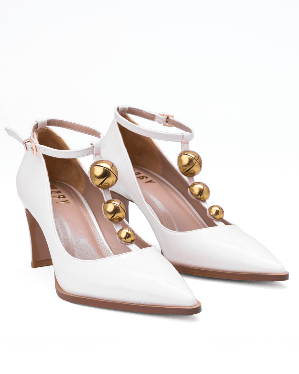 Kadın Düğme Detaylı Sivri Burun Topuklu Ayakkabı - Mary Shoes