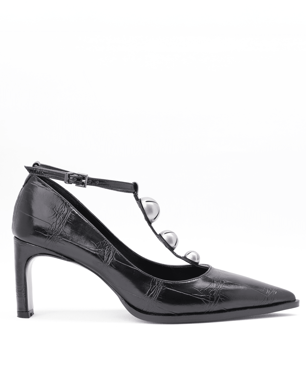 Kadın Düğme Detaylı Sivri Burun Topuklu Ayakkabı - Mary Shoes