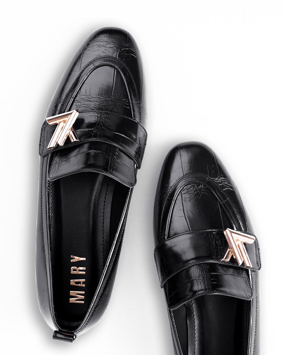 Kadın Düz Taban Şık Metal Aksesuarlı Loafer - Mary Shoes