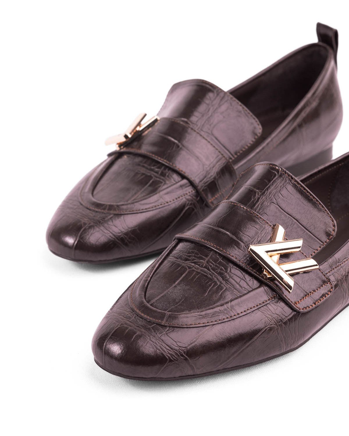 Kadın Düz Taban Şık Metal Aksesuarlı Loafer - Mary Shoes