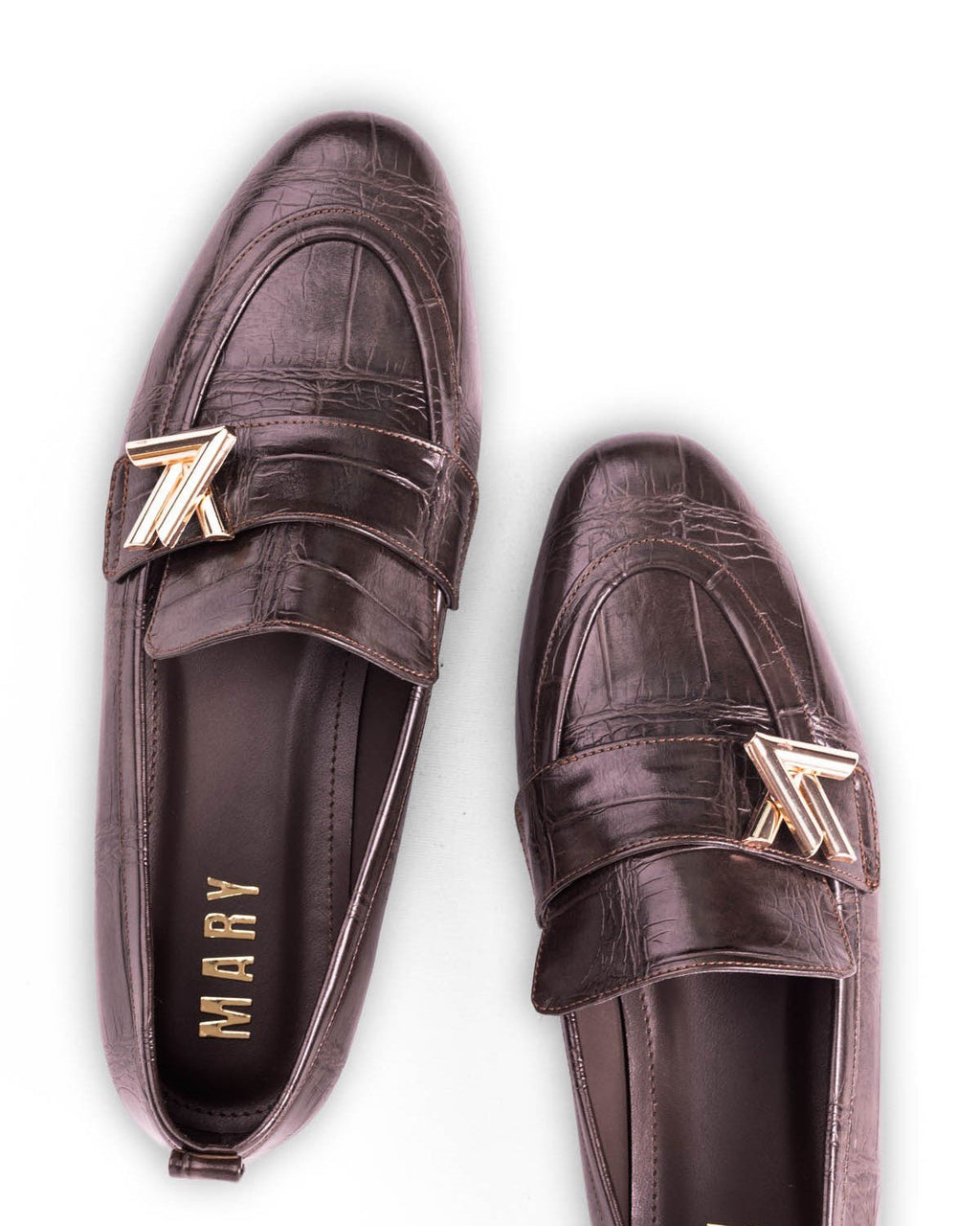 Kadın Düz Taban Şık Metal Aksesuarlı Loafer - Mary Shoes