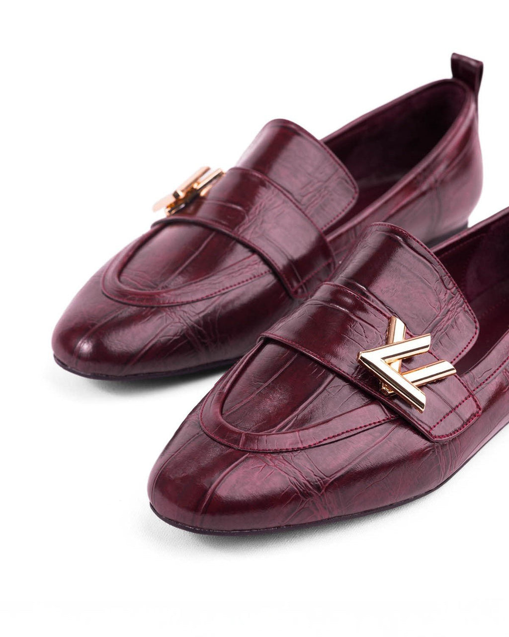 Kadın Düz Taban Şık Metal Aksesuarlı Loafer - Mary Shoes