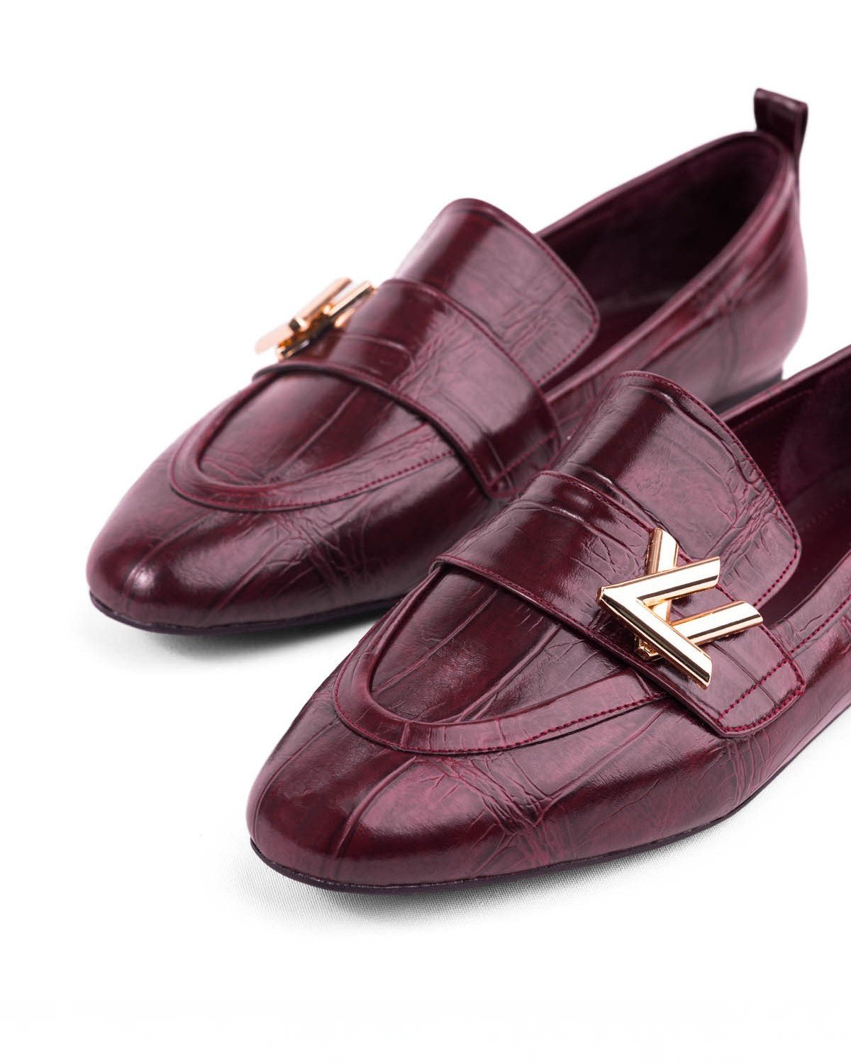 Kadın Düz Taban Şık Metal Aksesuarlı Loafer - Mary Shoes