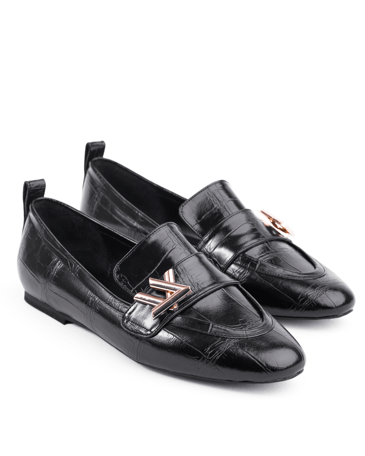 Kadın Düz Taban Şık Metal Aksesuarlı Loafer - Mary Shoes