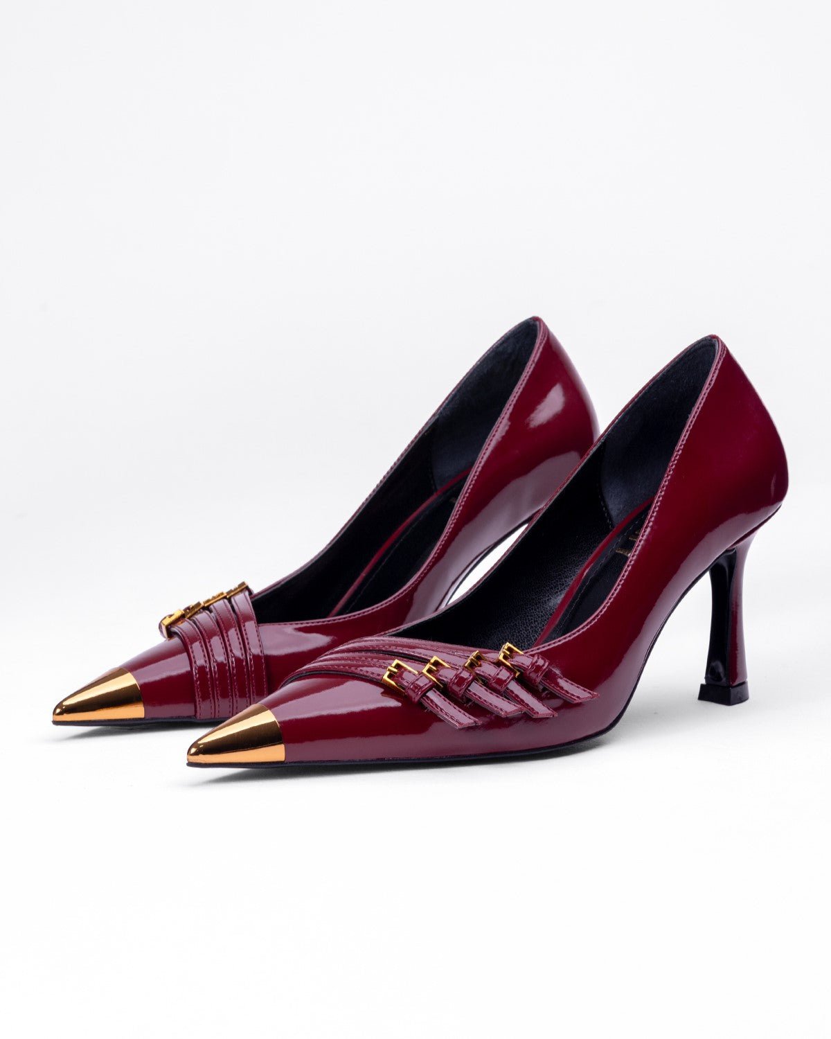 Kadın Metal Burun Detaylı Tokalı Sivri Burun Topuklu Ayakkabı - Mary Shoes