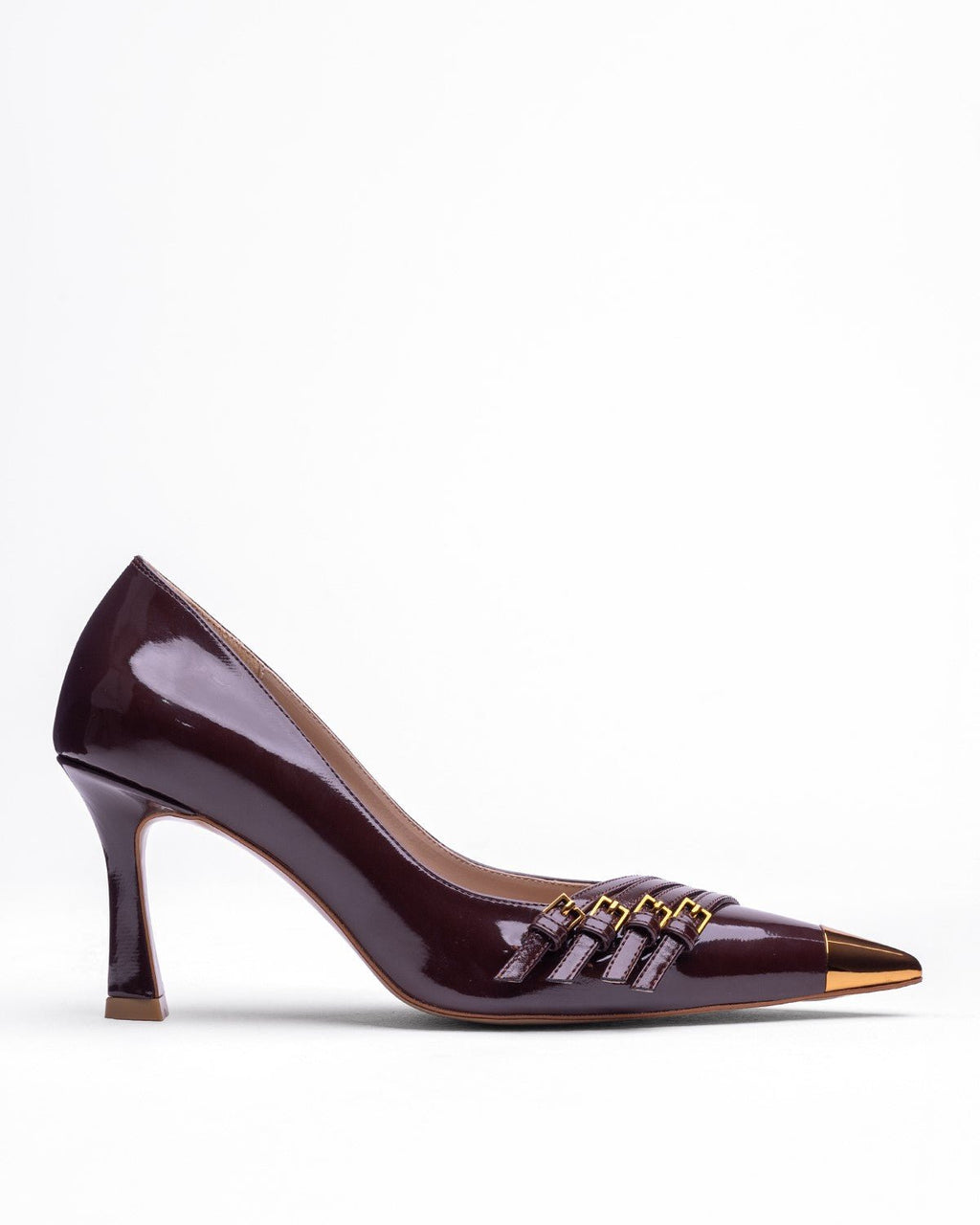 Kadın Metal Burun Detaylı Tokalı Sivri Burun Topuklu Ayakkabı - Mary Shoes
