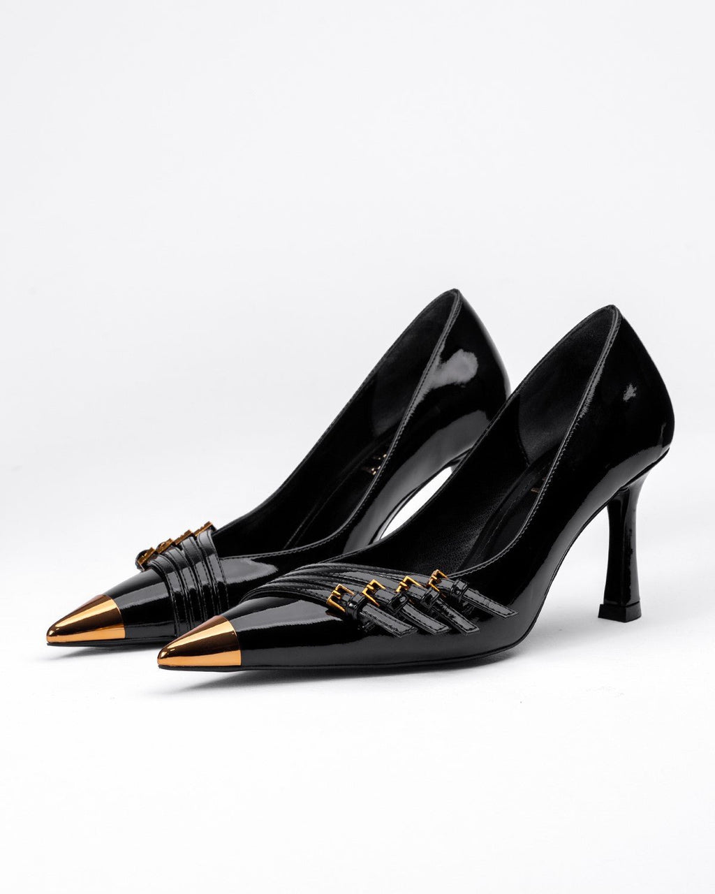 Kadın Metal Burun Detaylı Tokalı Sivri Burun Topuklu Ayakkabı - Mary Shoes