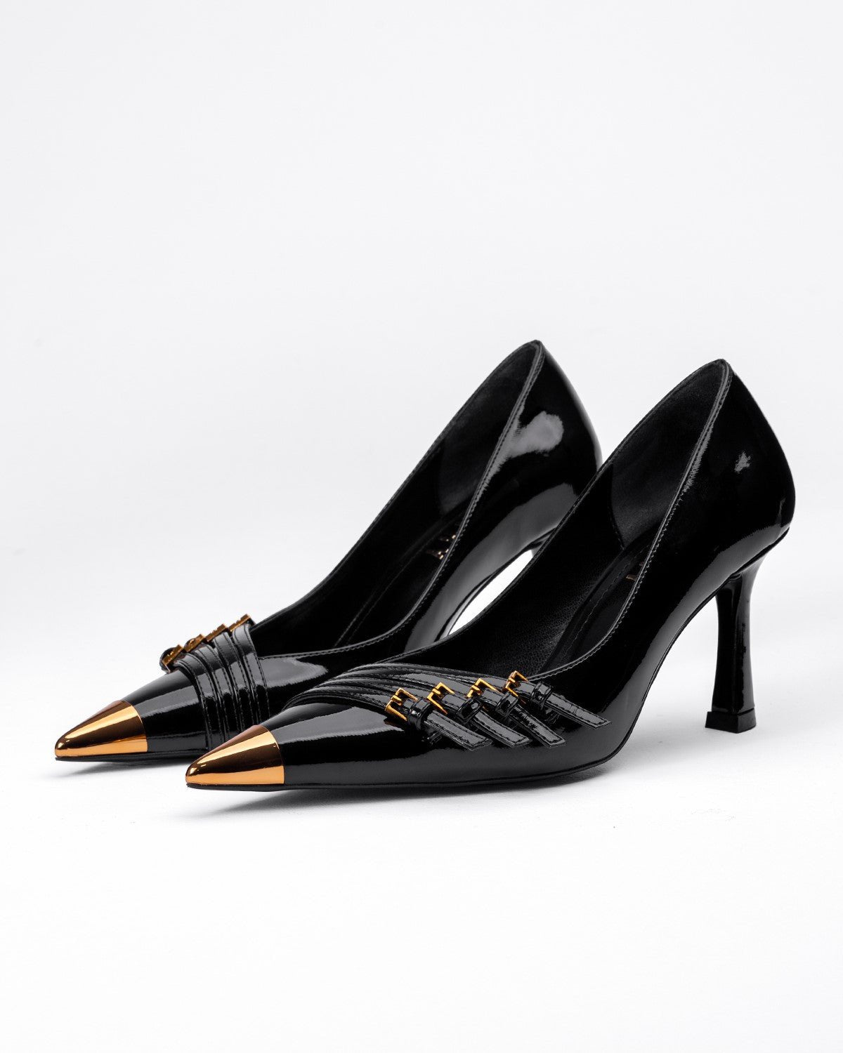 Kadın Metal Burun Detaylı Tokalı Sivri Burun Topuklu Ayakkabı - Mary Shoes