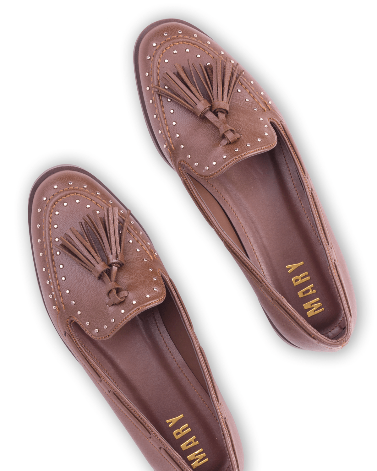 Kadın Püskül ve Taş Detaylı Klasik Loafer Ayakkabı - Mary Shoes