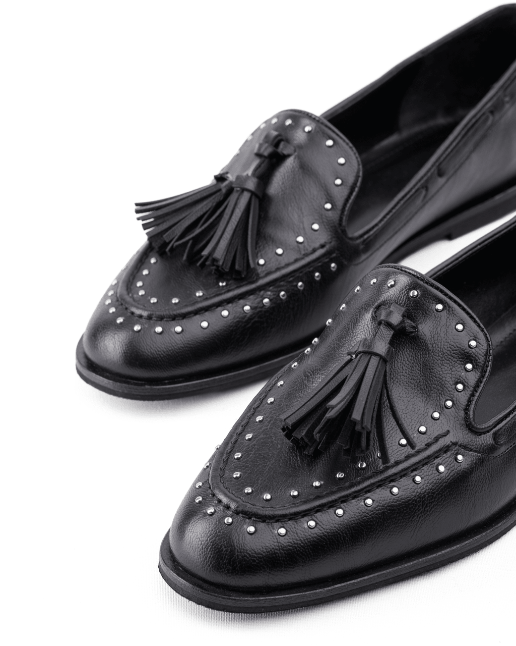 Kadın Püskül ve Taş Detaylı Klasik Loafer Ayakkabı - Mary Shoes