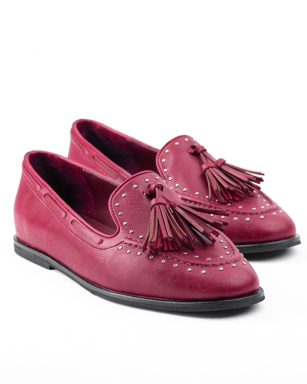 Kadın Püskül ve Taş Detaylı Klasik Loafer Ayakkabı - Mary Shoes