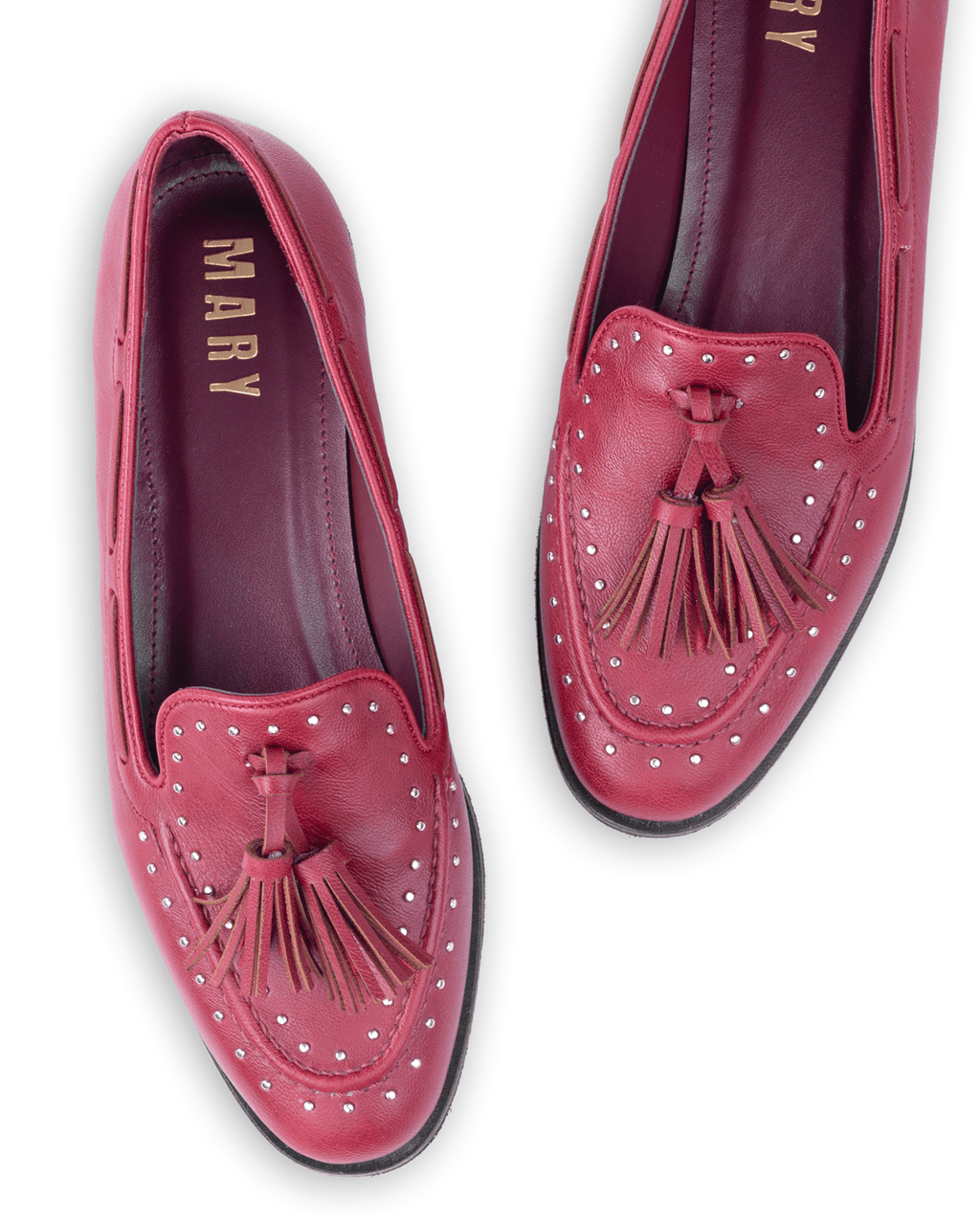 Kadın Püskül ve Taş Detaylı Klasik Loafer Ayakkabı - Mary Shoes
