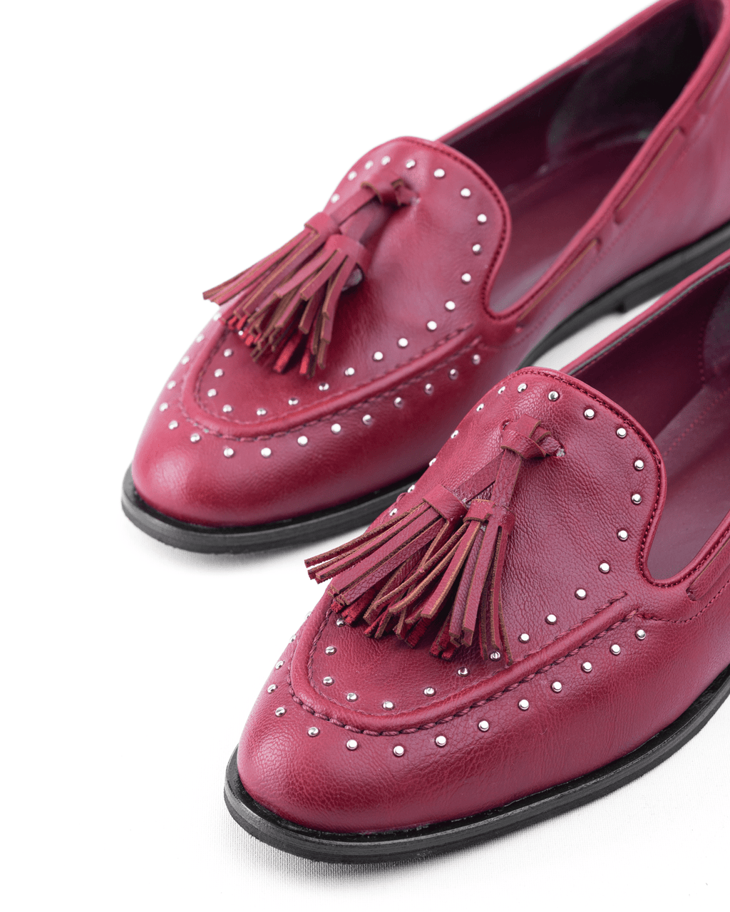 Kadın Püskül ve Taş Detaylı Klasik Loafer Ayakkabı - Mary Shoes