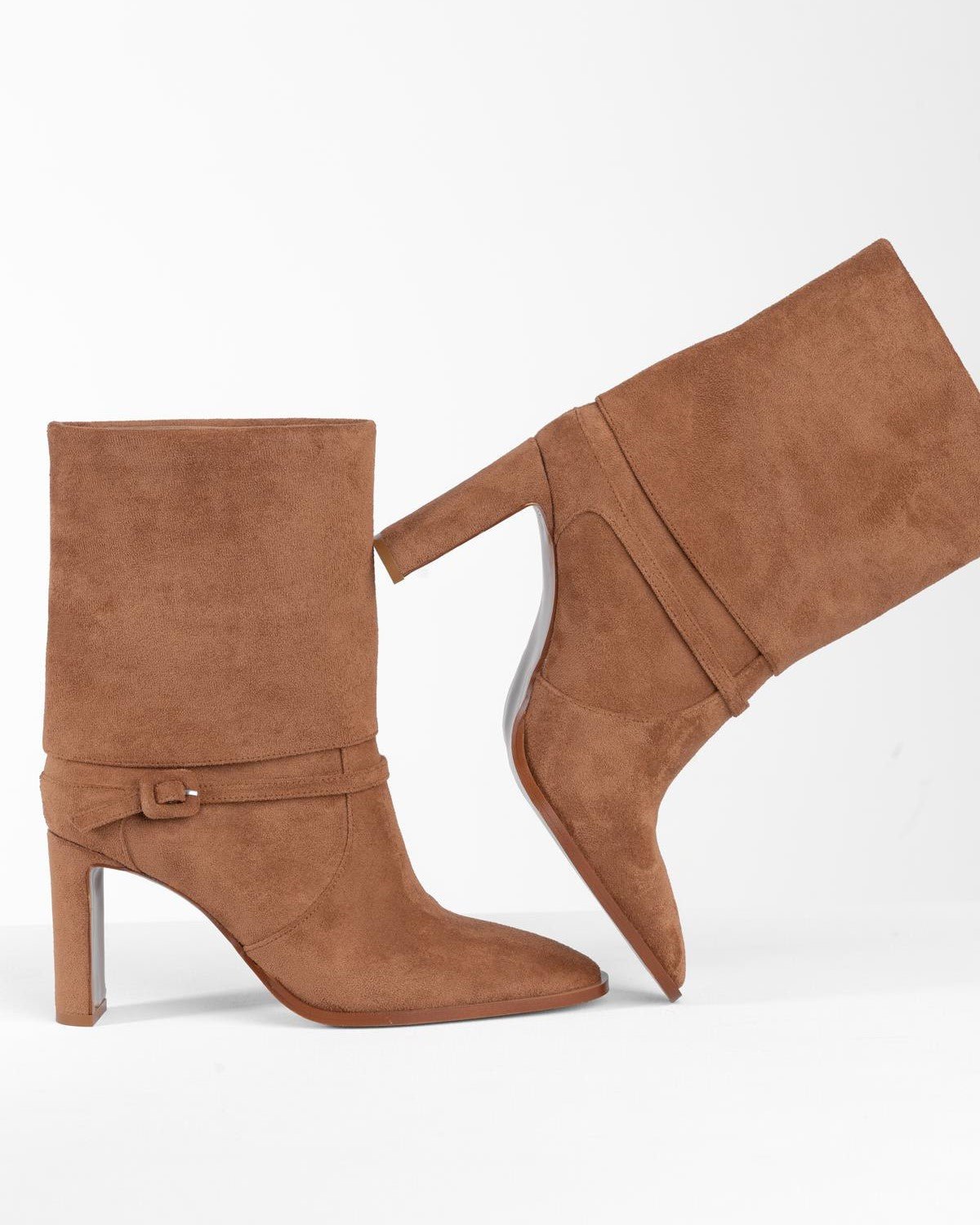 Kadın Süet Topuklu Kısa Bot - Mary Shoes