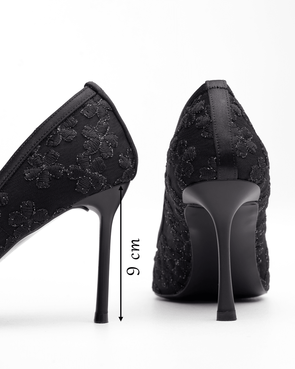 Kadın Taş Detaylı Dantel Sivri Burun Topuklu Ayakkabı - Mary Shoes