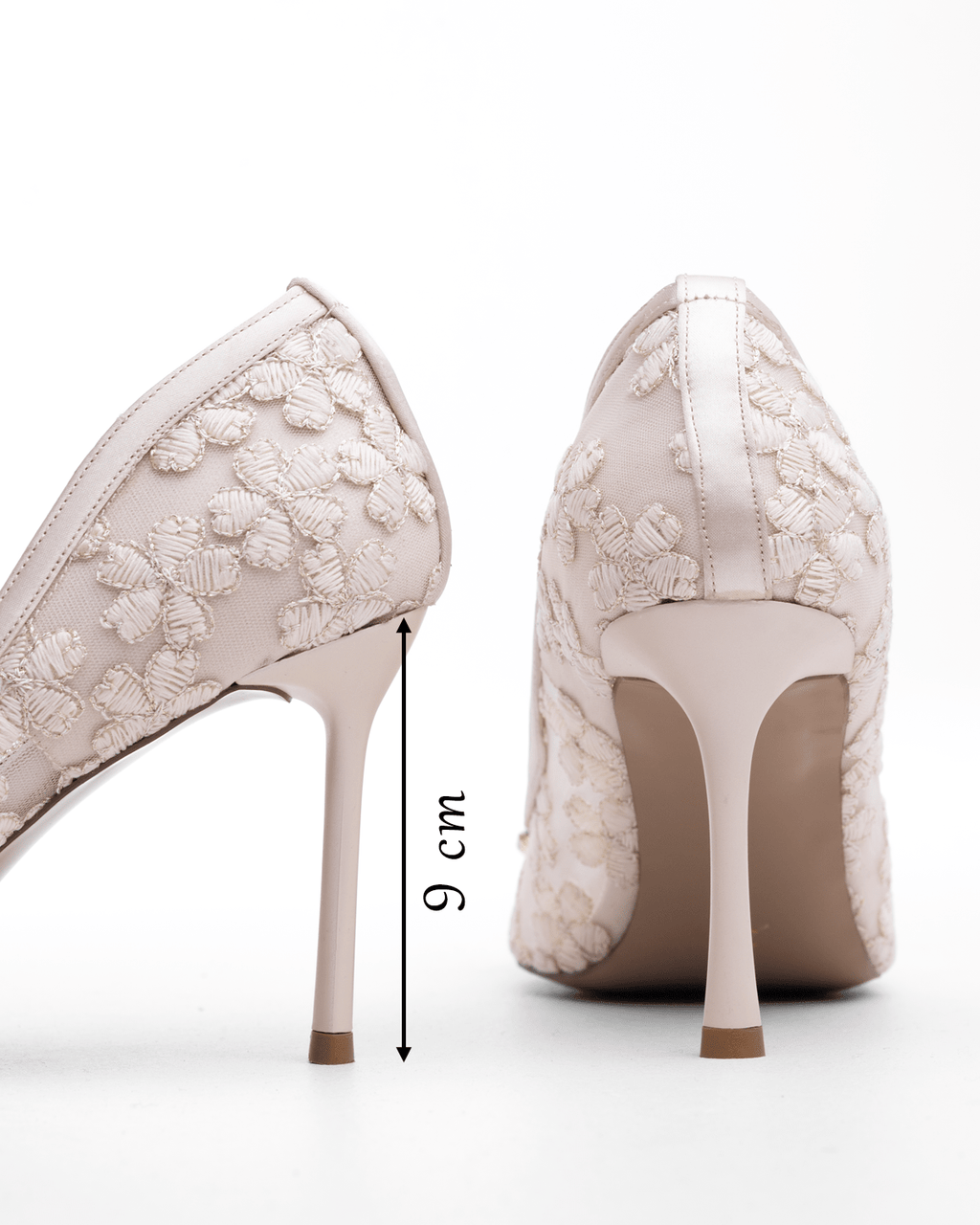 Kadın Taş Detaylı Dantel Sivri Burun Topuklu Ayakkabı - Mary Shoes