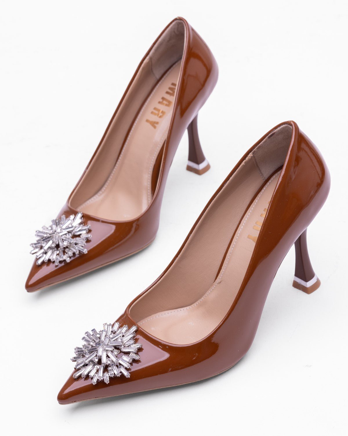 Kadın Taş Detaylı Sivri Burun Topuklu Ayakkabı - Mary Shoes