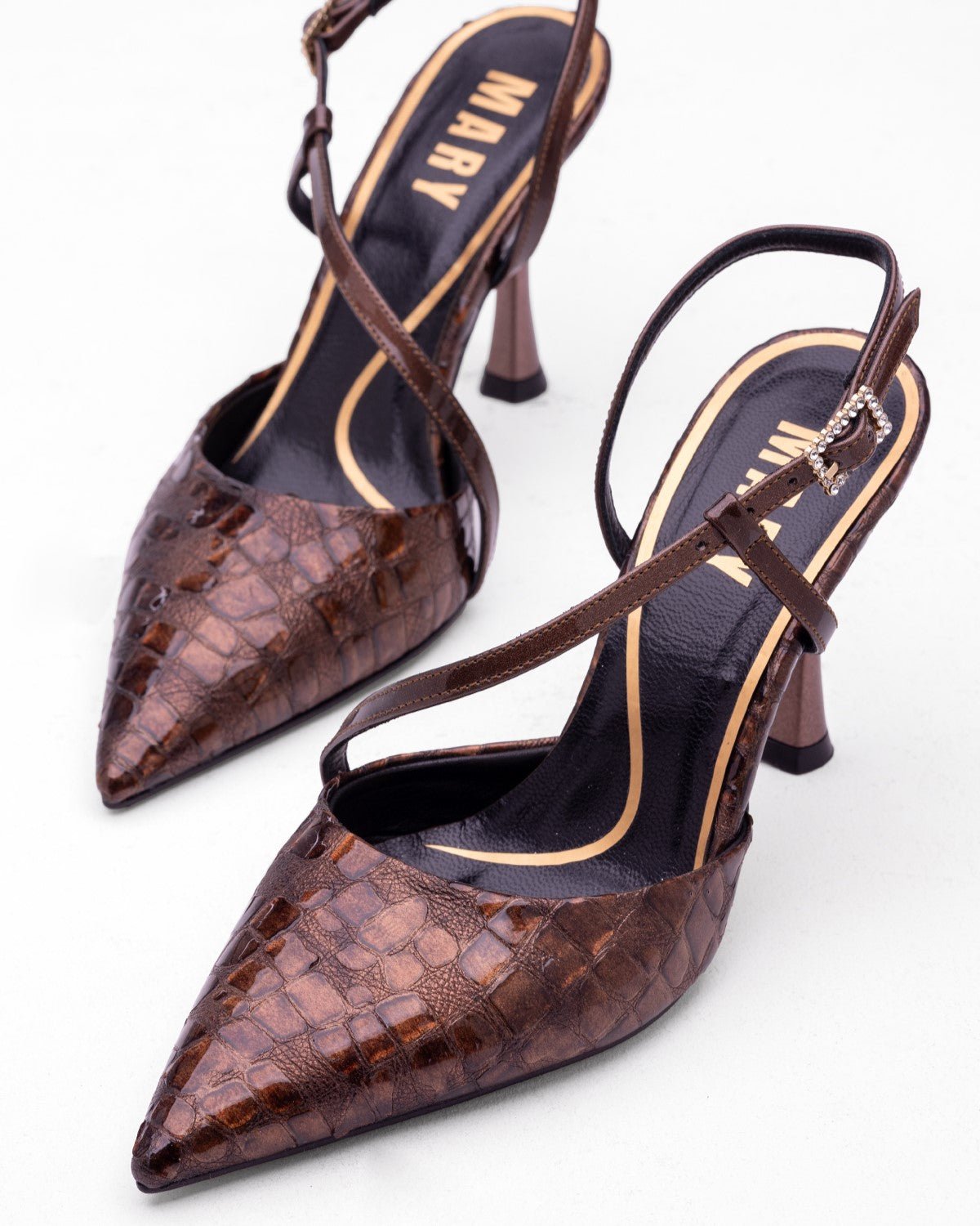 Kadın Tokalı Sivri Burun Topuklu Ayakkabı - Mary Shoes