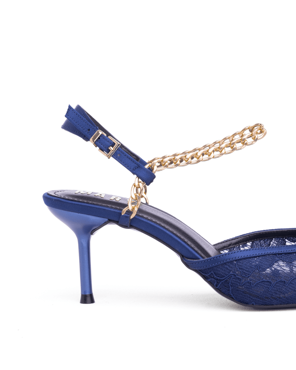 Kadın Zincir Detaylı Dantel Sivri Burun Topuklu Ayakkabı - Mary Shoes