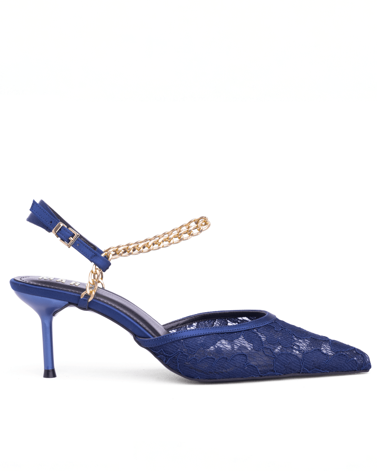 Kadın Zincir Detaylı Dantel Sivri Burun Topuklu Ayakkabı - Mary Shoes