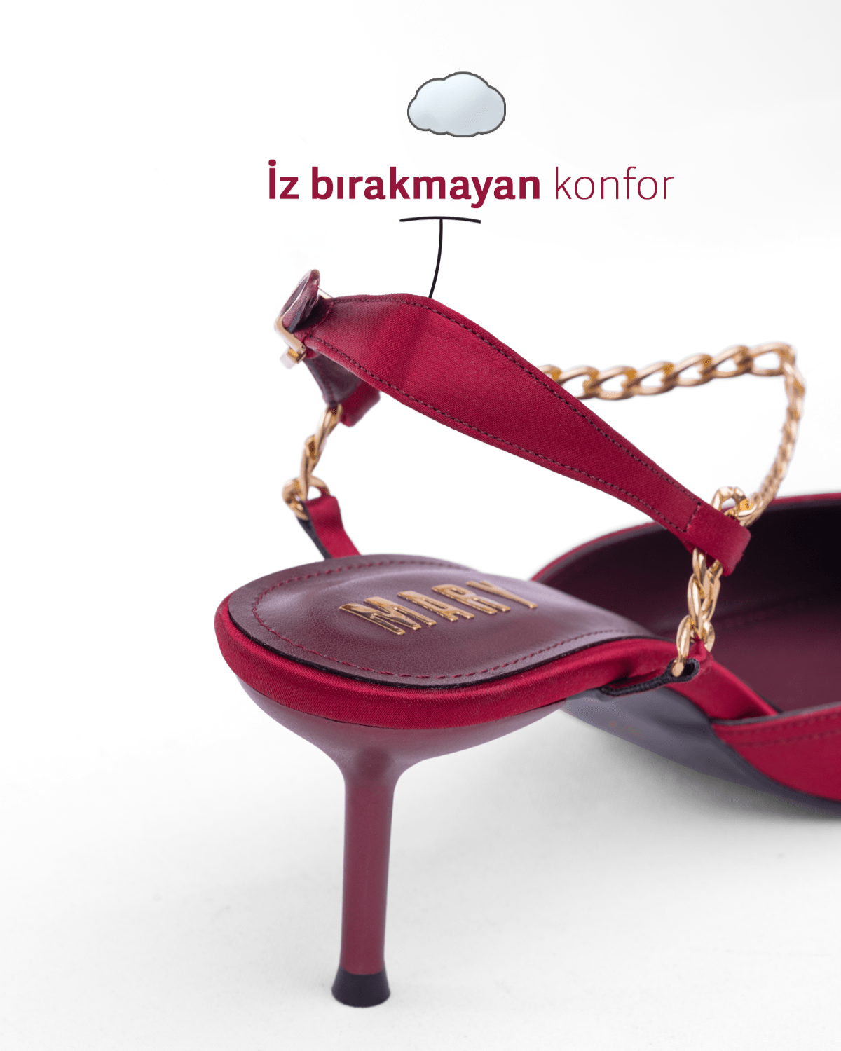 Kadın Zincir Detaylı Sivri Burun Topuklu Ayakkabı - Mary Shoes