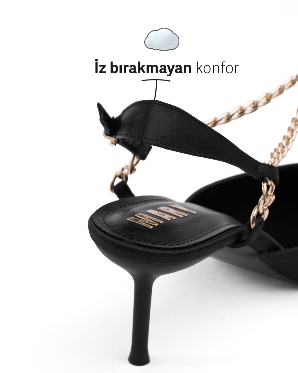 Kadın Zincir Detaylı Sivri Burun Topuklu Ayakkabı - Mary Shoes