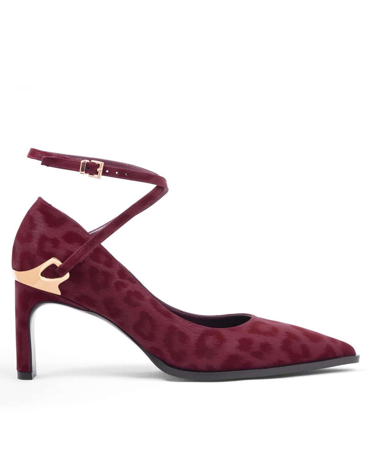 Leopar Desenli Abiye Stiletto - Şık Gece ve Düğün Ayakkabısı - Mary Shoes