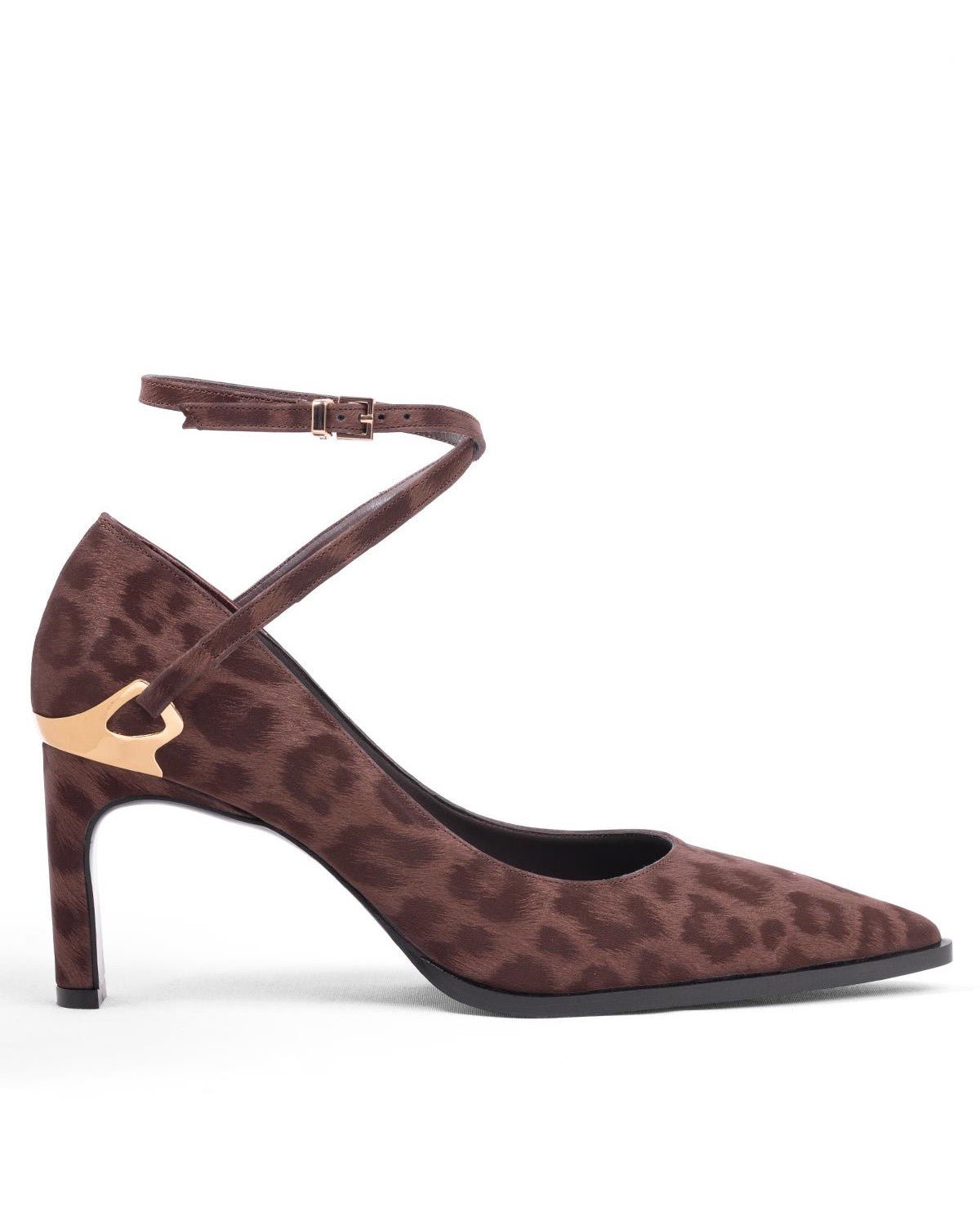 Leopar Desenli Abiye Stiletto - Şık Gece ve Düğün Ayakkabısı - Mary Shoes