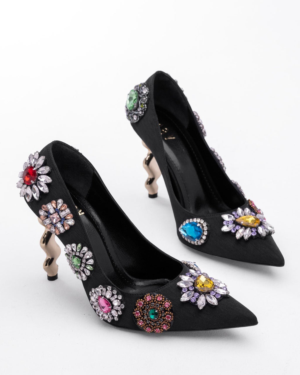Mary Doğal Taşlı Zikzak Topuklu Ayakkabı - Mary Shoes