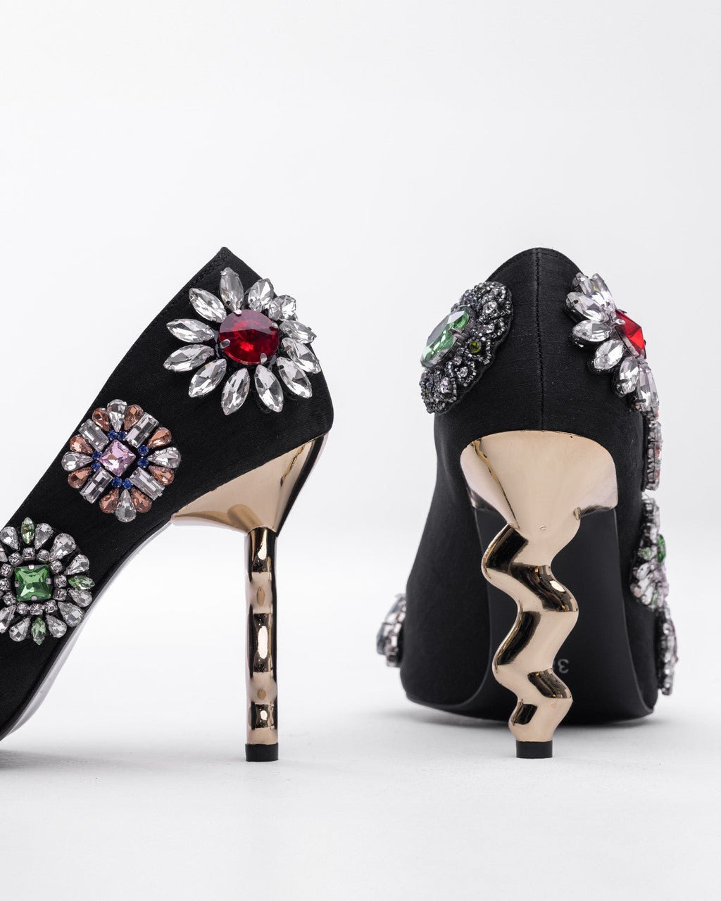 Mary Doğal Taşlı Zikzak Topuklu Ayakkabı - Mary Shoes