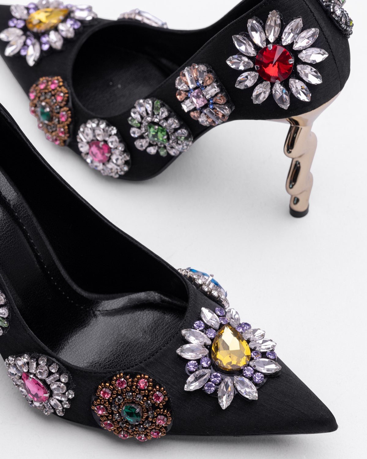 Mary Doğal Taşlı Zikzak Topuklu Ayakkabı - Mary Shoes