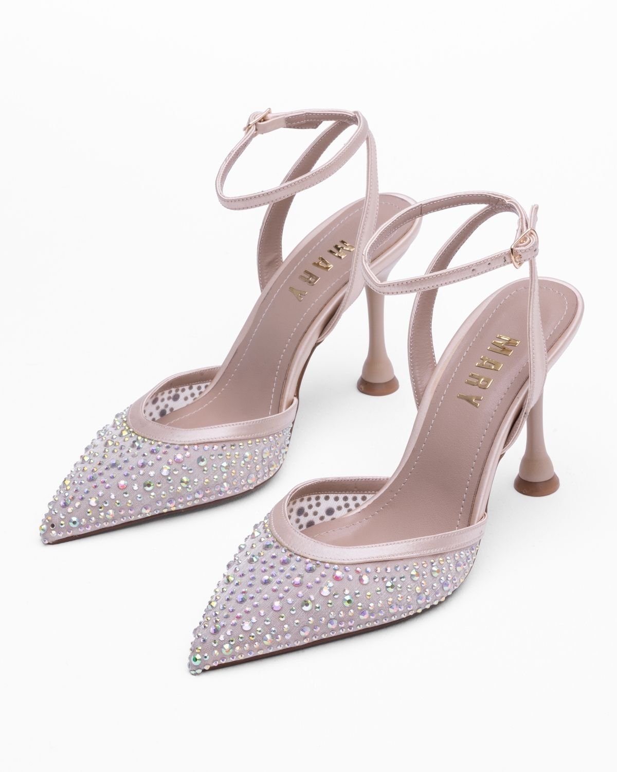 Mary Night Parlak Taşlı Bilekten Kemerli Parti Stilettosu - Mary Shoes