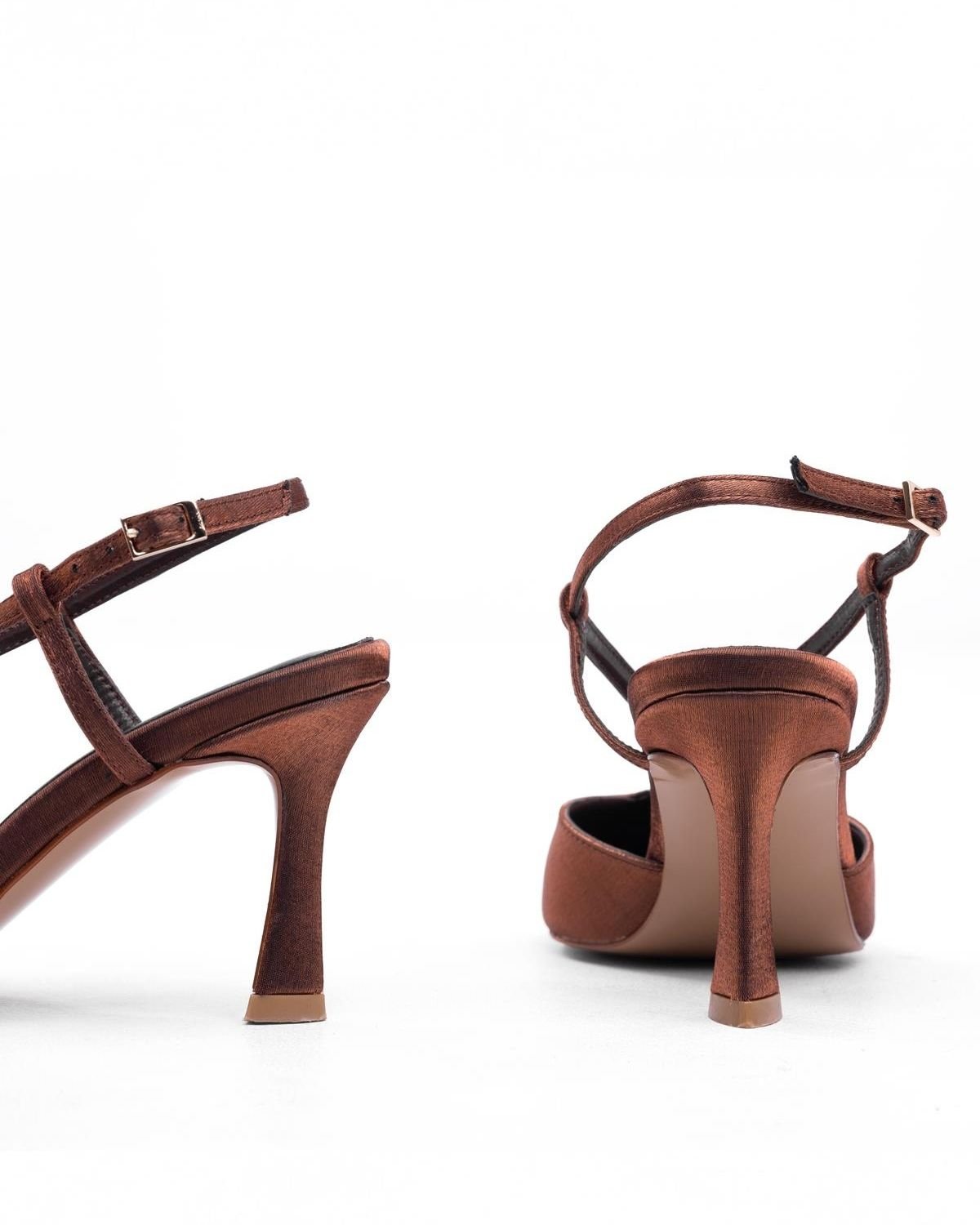 Mary Saten Kumaş Çapraz Bantlı Gece Ayakkabısı - Mary Shoes