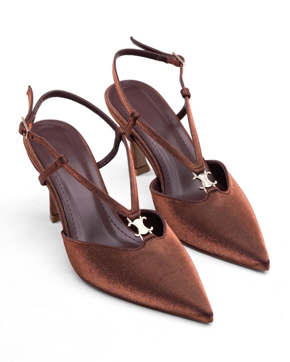 Mary Saten Kumaş Çapraz Bantlı Gece Ayakkabısı - Mary Shoes