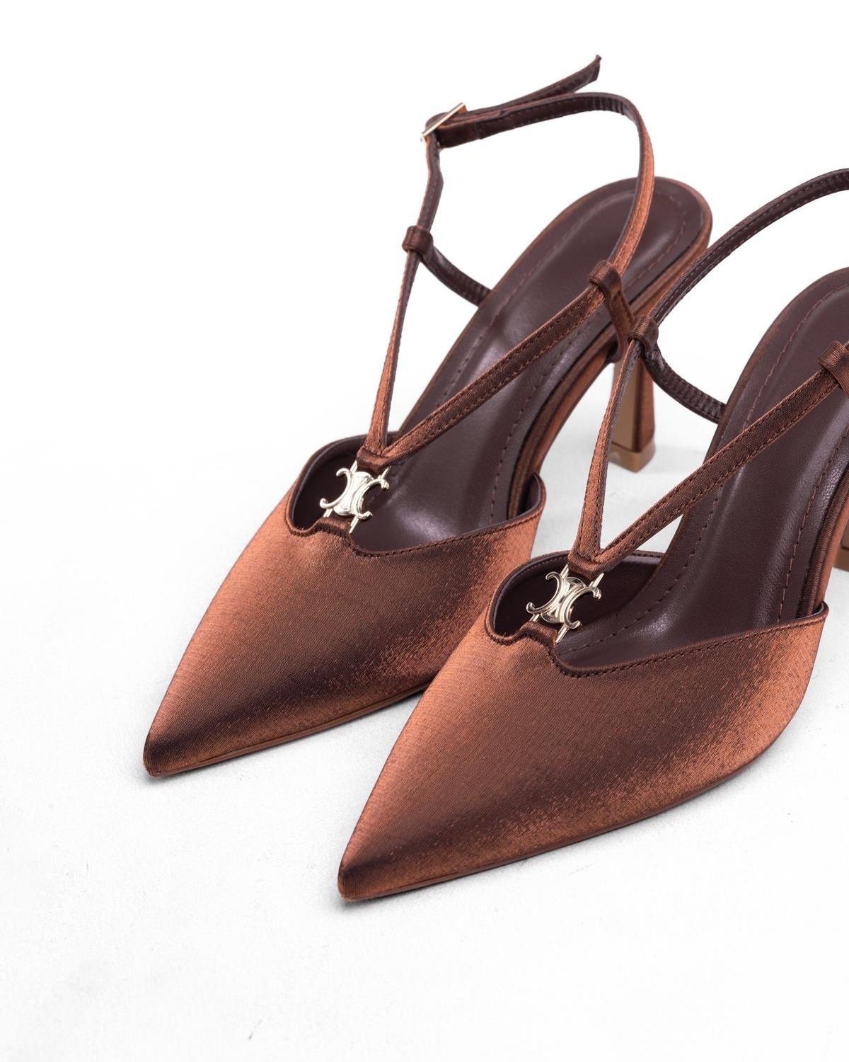 Mary Saten Kumaş Çapraz Bantlı Gece Ayakkabısı - Mary Shoes