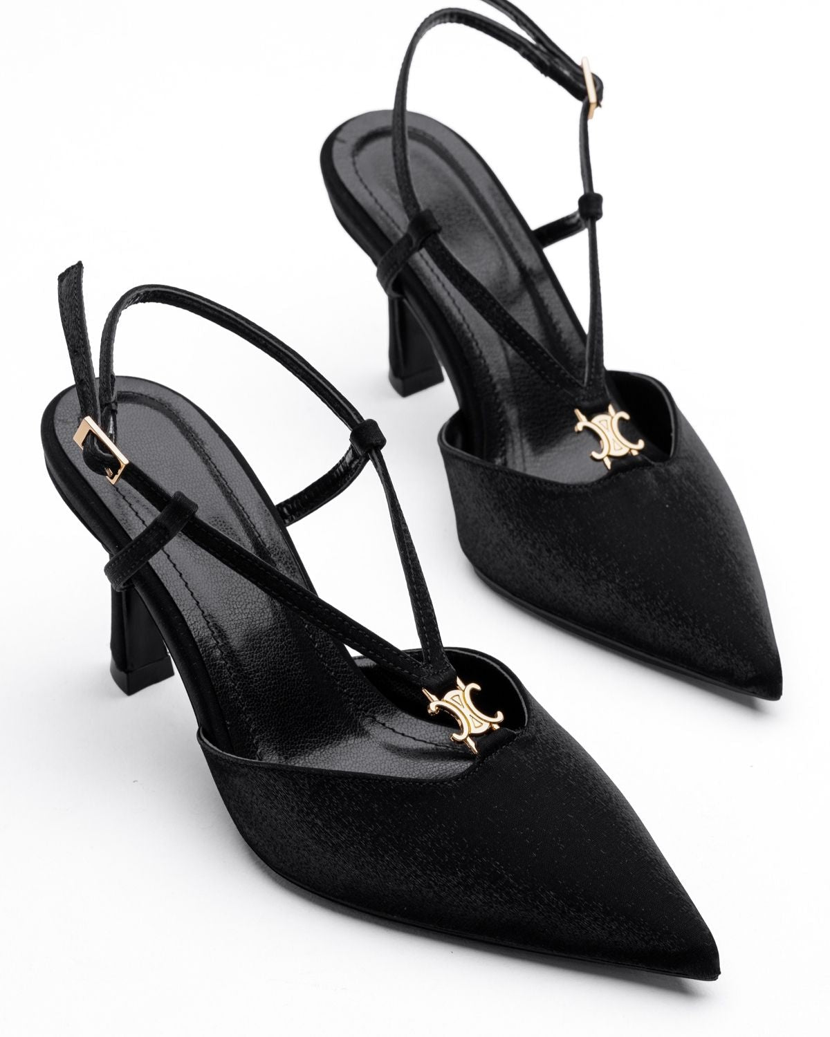 Mary Saten Kumaş Çapraz Bantlı Gece Ayakkabısı - Mary Shoes