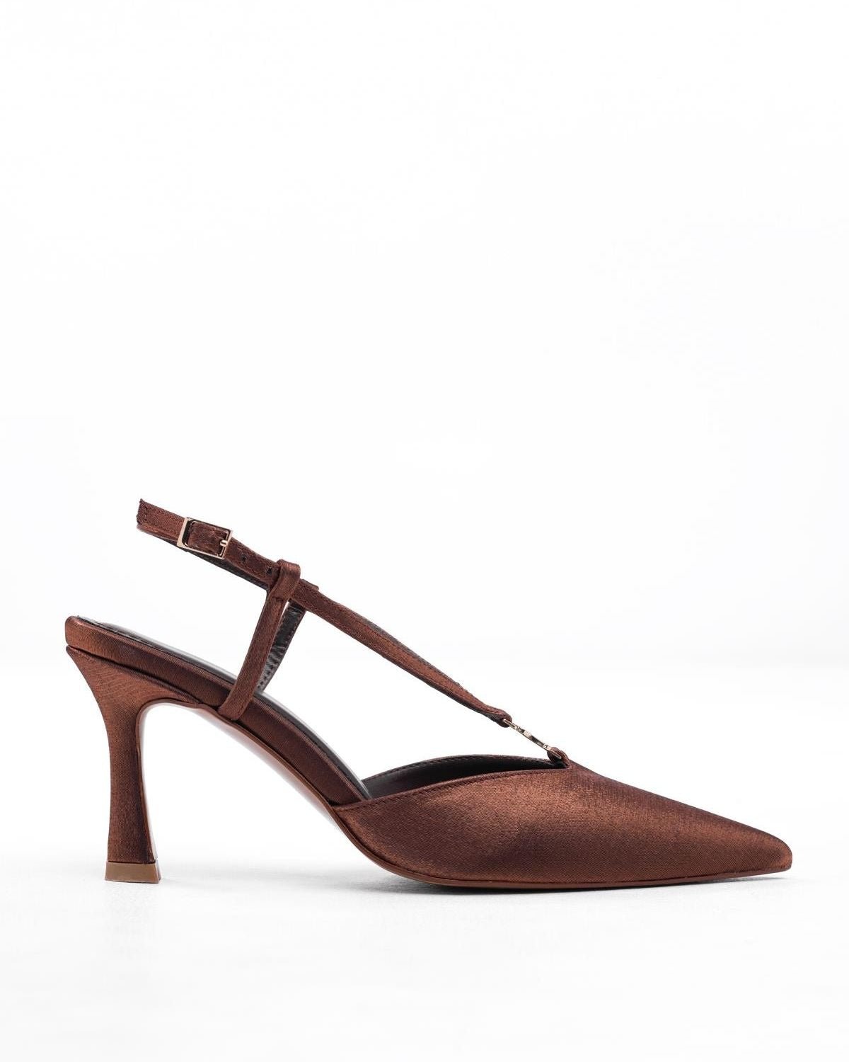 Mary Saten Kumaş Çapraz Bantlı Gece Ayakkabısı - Mary Shoes