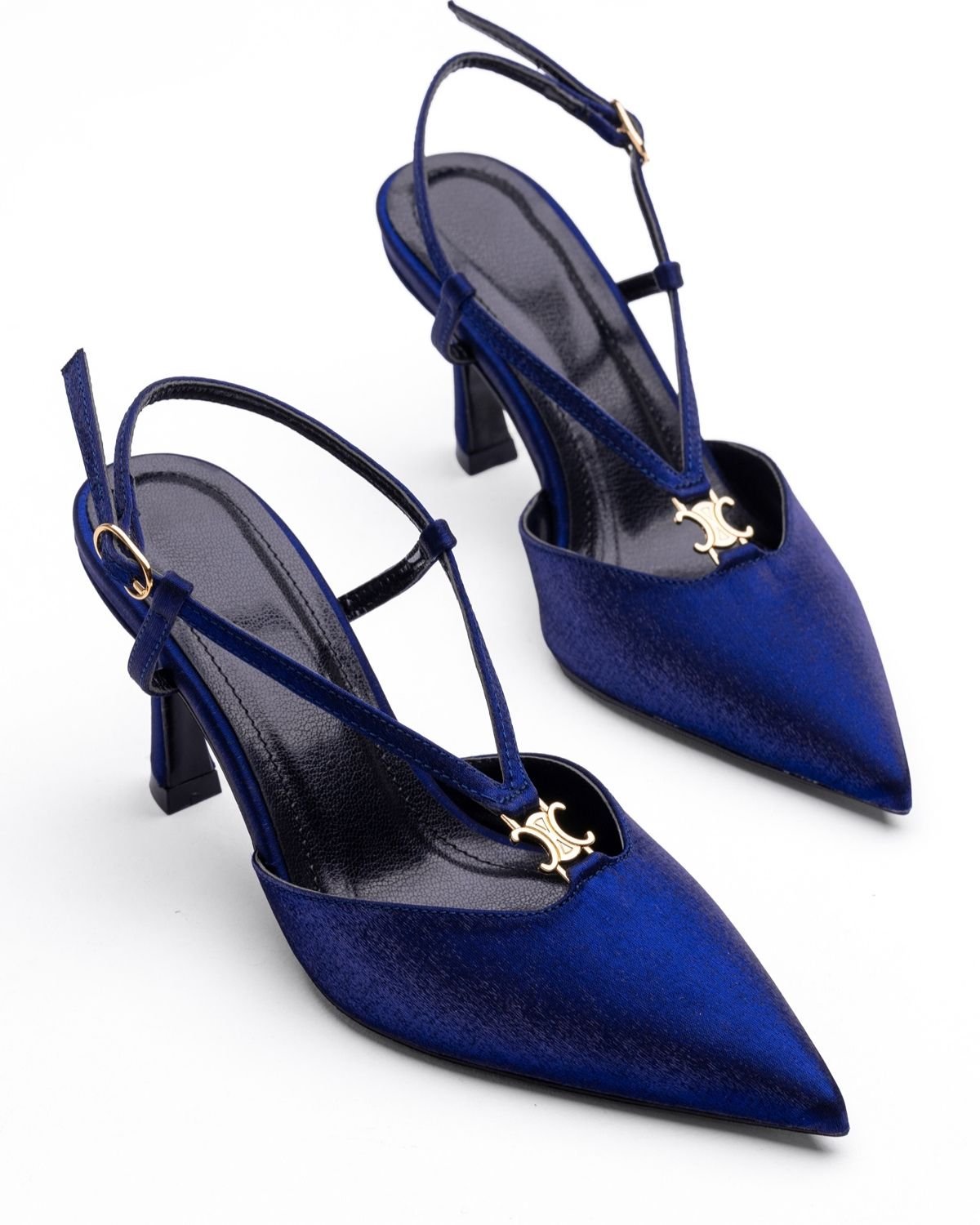 Mary Saten Kumaş Çapraz Bantlı Gece Ayakkabısı - Mary Shoes