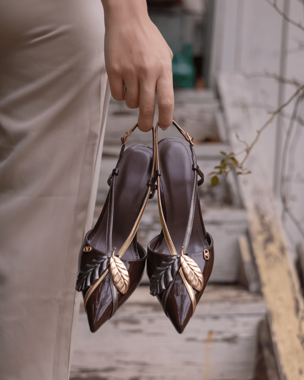 Mary Yaprak Aksesuarlı Kadın Stiletto - Mary Shoes